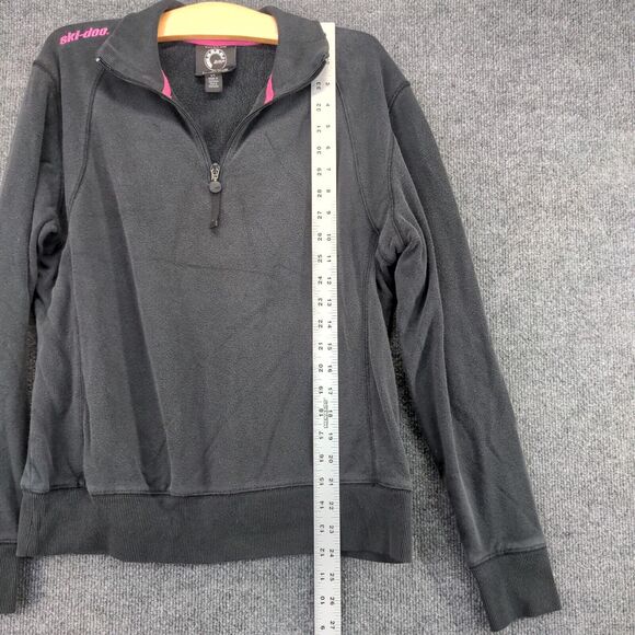 BRP Mens 1/4 Zip Pullover Sweatshirt Black Small Ski Doo Graphic Fleece - Picture 11 of 13